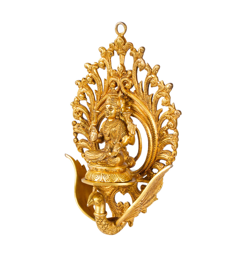 Auspicious Abundance: Handcrafted Brass Lakshmi Wall Hanging