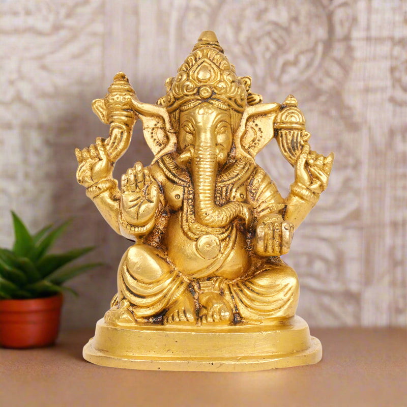 Divine Blessings: Bronze Lord Ganesha Idol