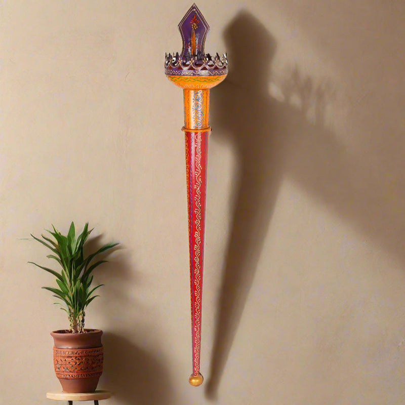 Handcrafted Metal Mashal – Traditional Indian Torch for Home Decor