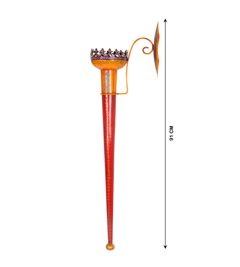 Handcrafted Metal Mashal – Traditional Indian Torch for Home Decor