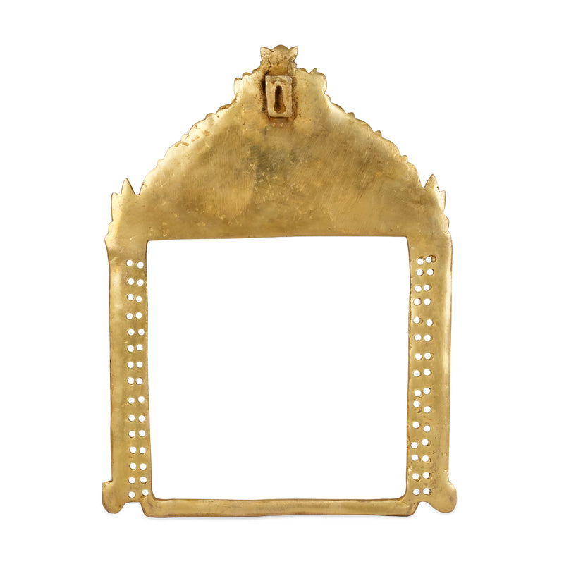 Handcrafted Floral Prabhavali Frame – Temple Elegance in Brass