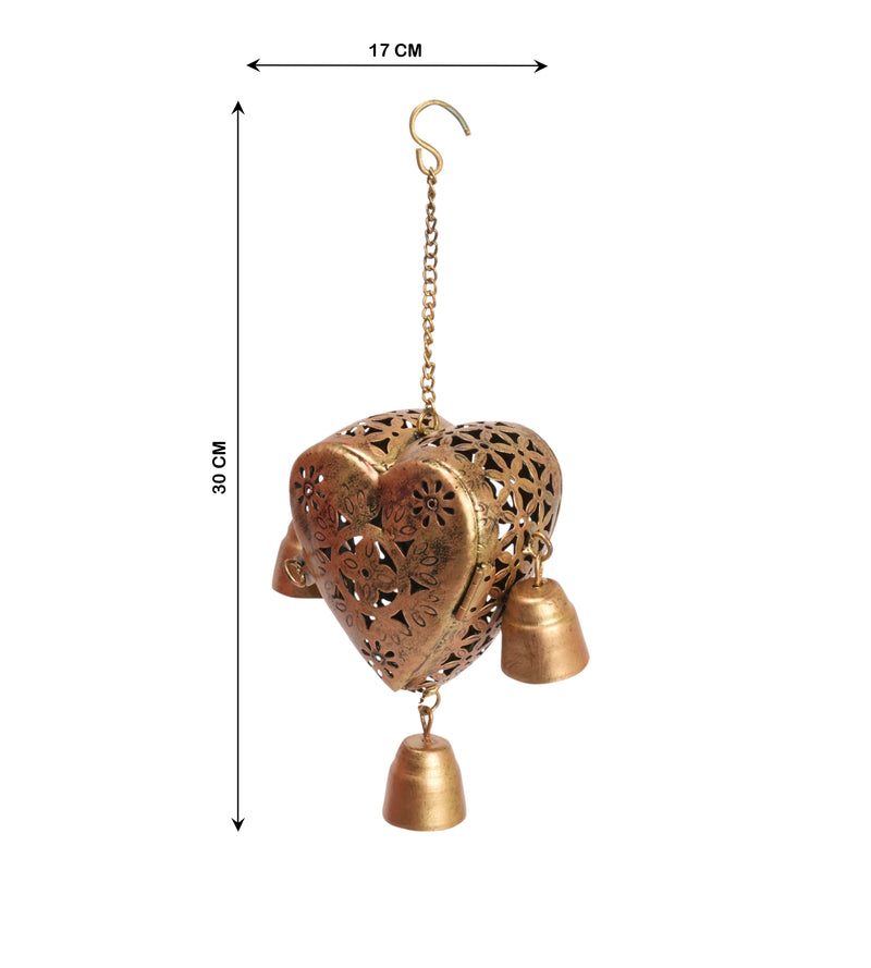 Handcrafted Indian Metal Tealight Holder with Bells