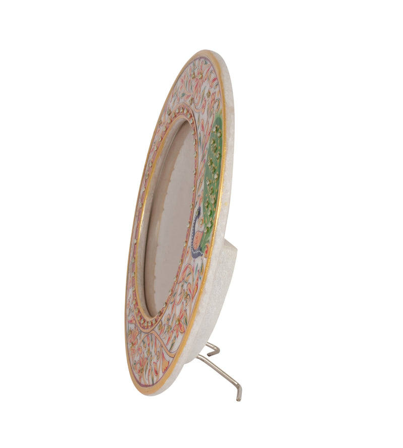 Elegant Marble Photo Frame – Handcrafted with Intricate Rajasthani Design