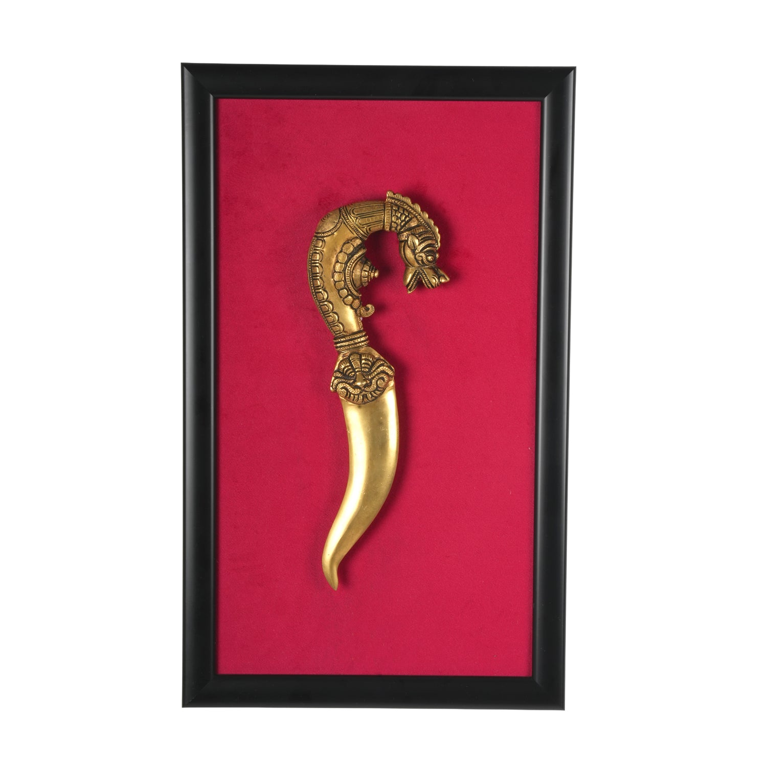 Handcrafted Traditional Brass Royal Dagger Frame | Framed Velvet Wall Art