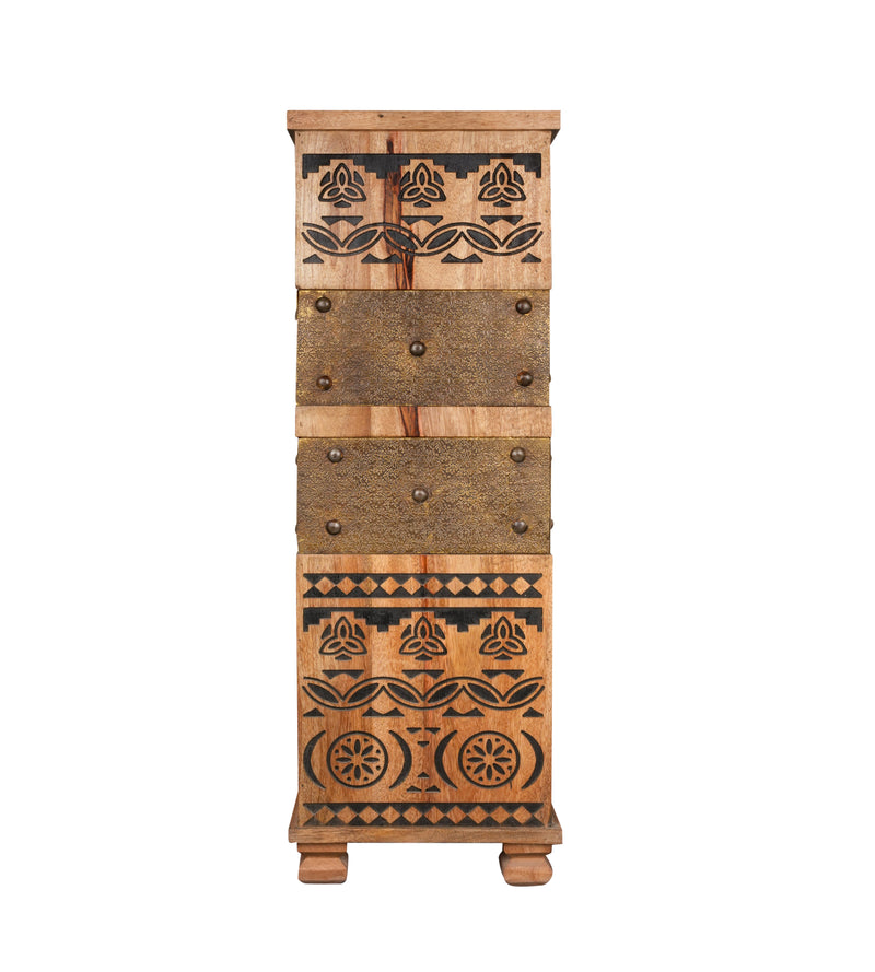Tara Pillar - Handcrafted Tall Mango Wood Accent Stand
