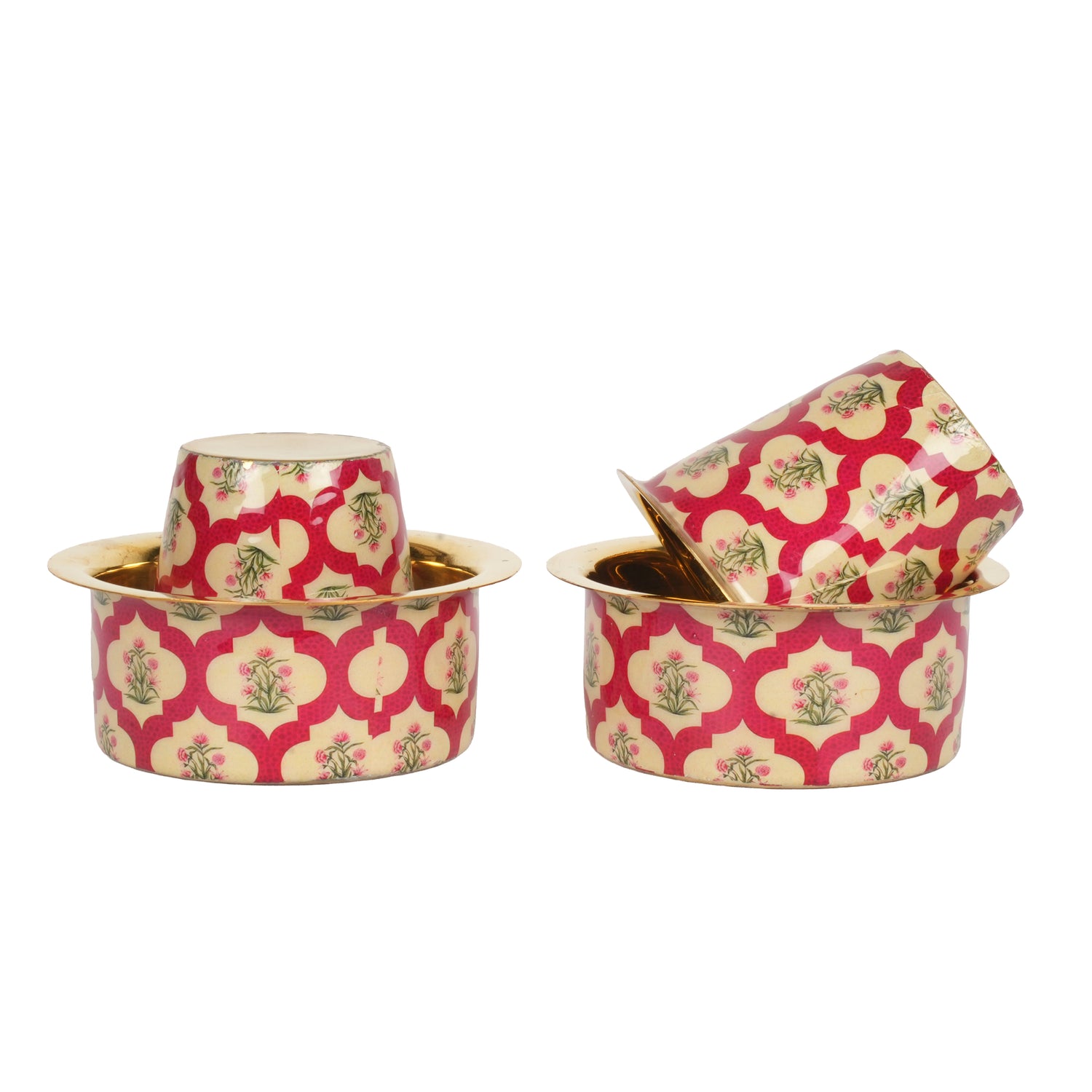 Handcrafted Decorative Brass Filter Coffee Cup Set | Traditional South Indian Coffeeware