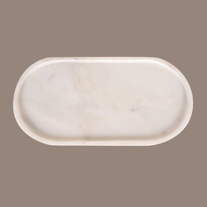 Elegant Rectangular Marble Tray with Rounded Edges