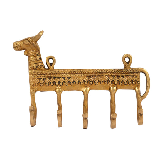 Handcrafted Traditional Brass Camel Wall Hook | Four-Hook Heritage Wall Decor