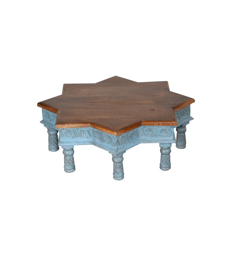 Handcrafted Wooden Coffee Table/Bench with Carved Detailing