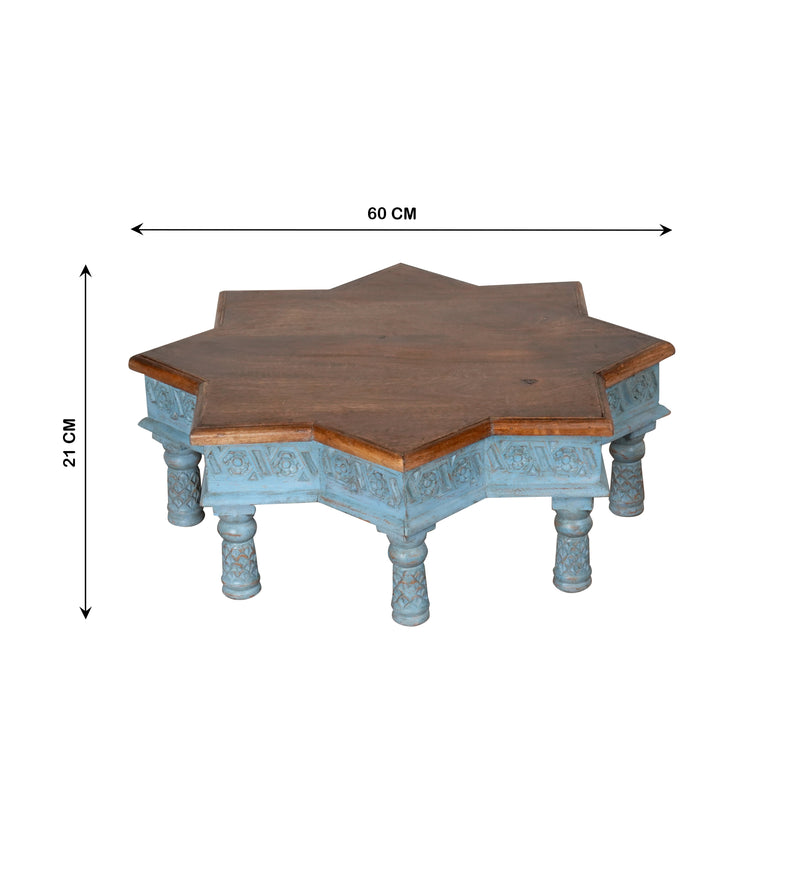 Handcrafted Wooden Coffee Table/Bench with Carved Detailing