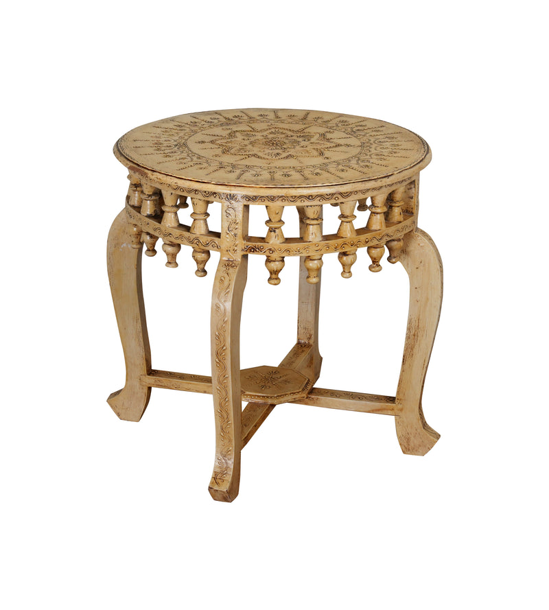 Antique Handcrafted Wooden Coffee Table/Accent Table with Intricate Carved Detailing