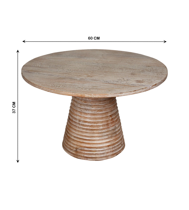Handcrafted Wooden Accent Table – Modern Design with Textured Base