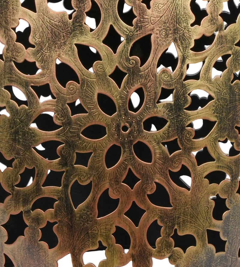 Handcrafted Metal Stool with Wooden Top – Intricate Rajasthani Design
