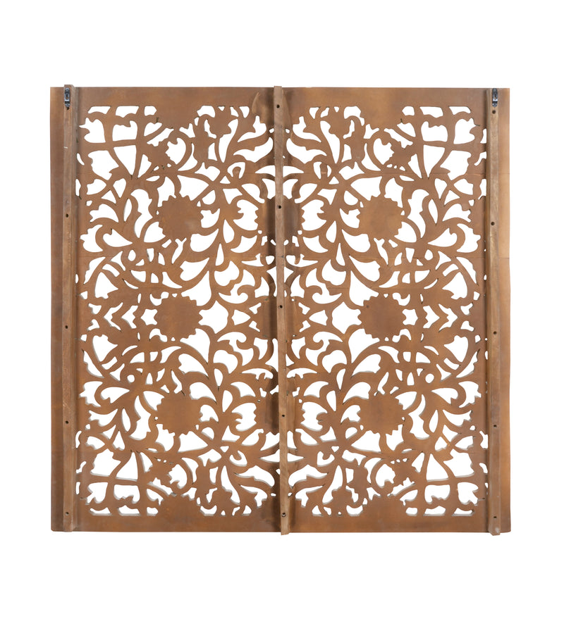 Handcrafted Wooden Carved Panel – Intricate Floral Design