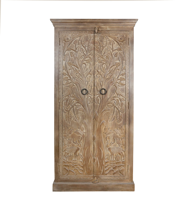 Vanika Almirah - Hand-Carved Wooden Wardrobe