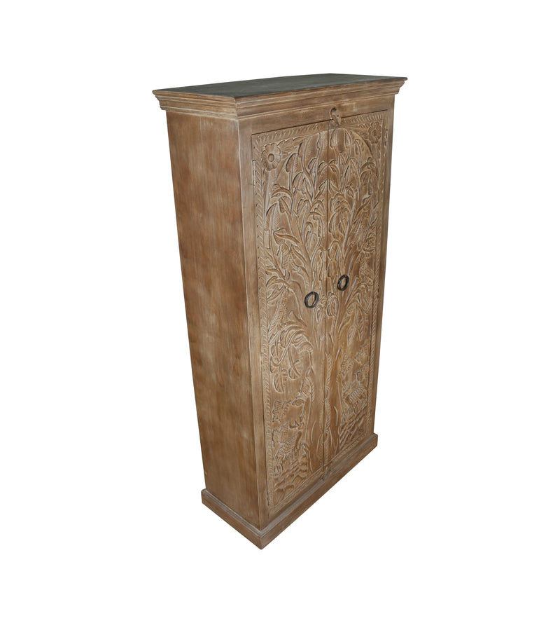 Vanika Almirah - Hand-Carved Wooden Wardrobe
