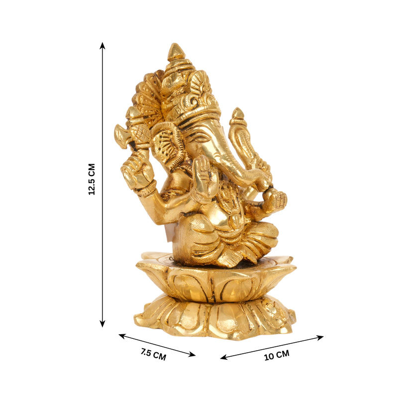 Path of Purity: Handcrafted Bronze Ganesha on Lotus
