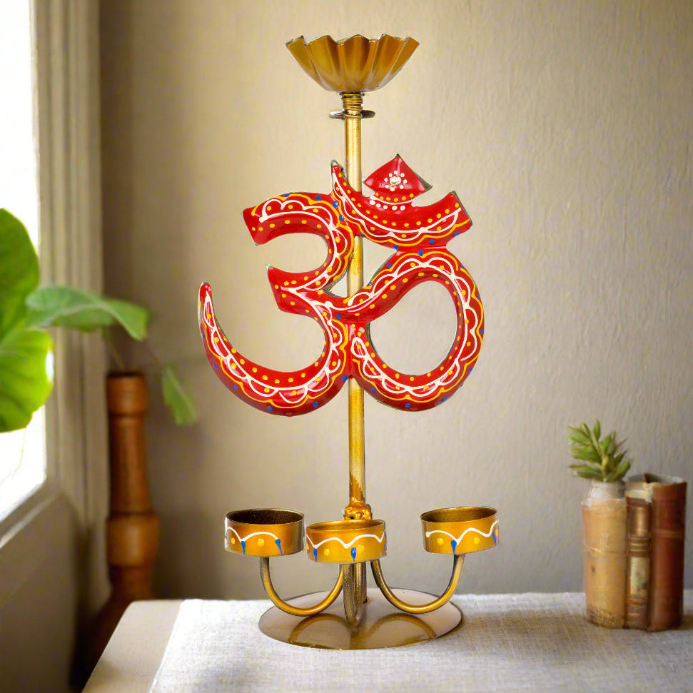 Handcrafted Metal Om Candle Holders – Spiritual and Elegant Decor