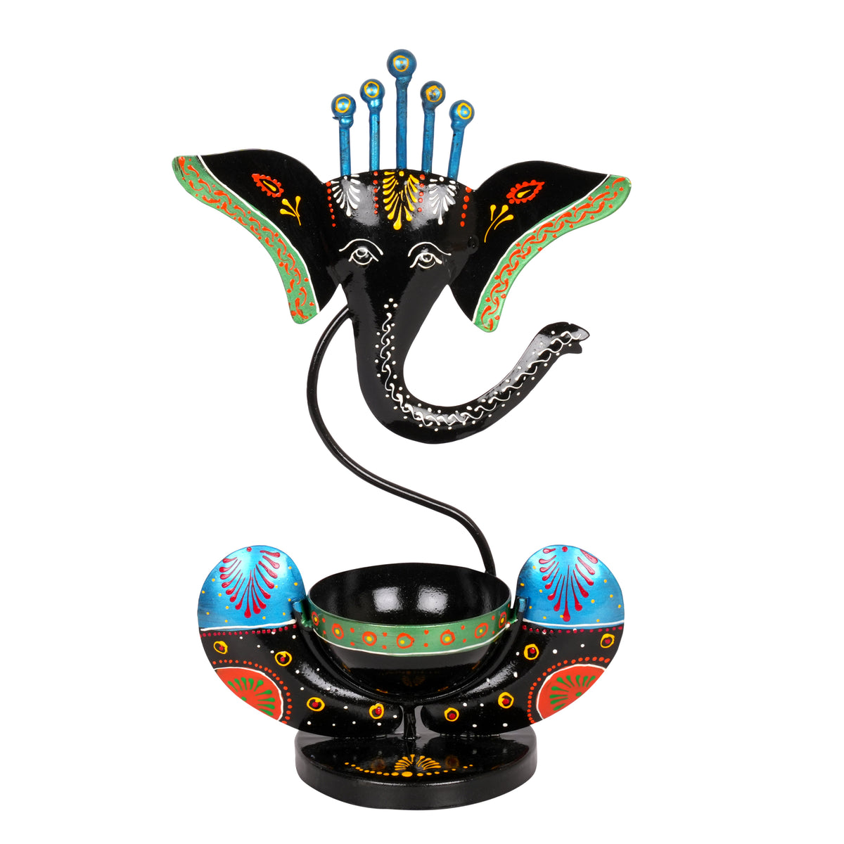 Handcrafted Metal Ganesha Tealight Candle Holders – Divine and Elegant Decor