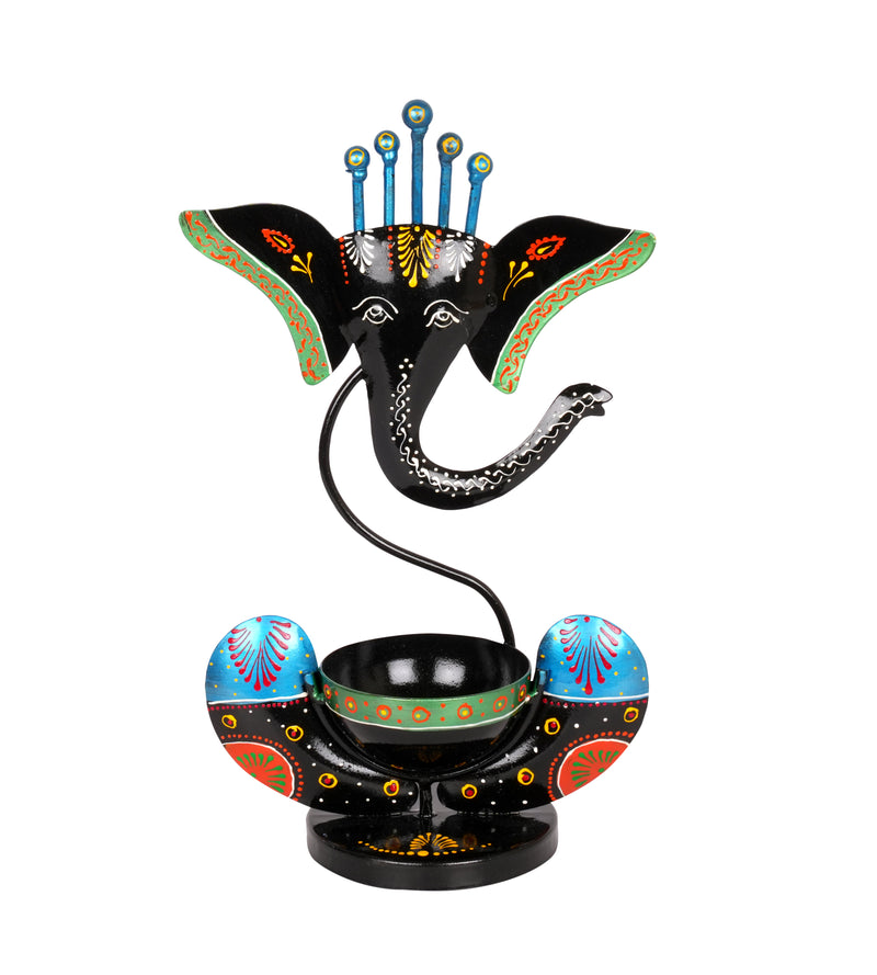 Handcrafted Metal Ganesha Tealight Candle Holders – Divine and Elegant Decor