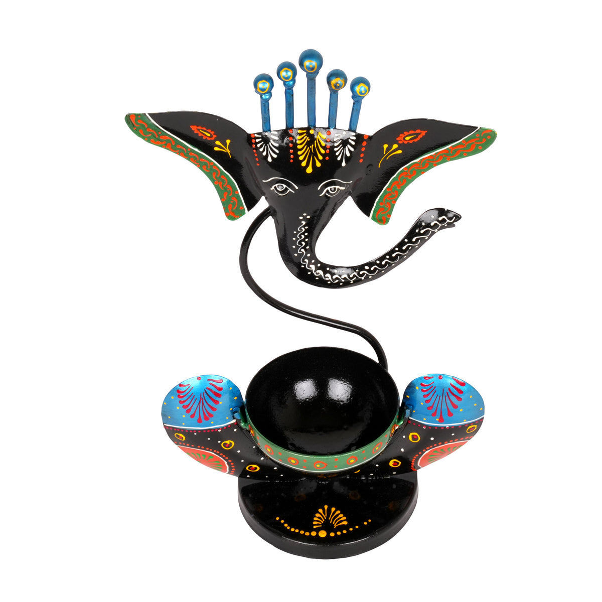 Handcrafted Metal Ganesha Tealight Candle Holders – Divine and Elegant Decor