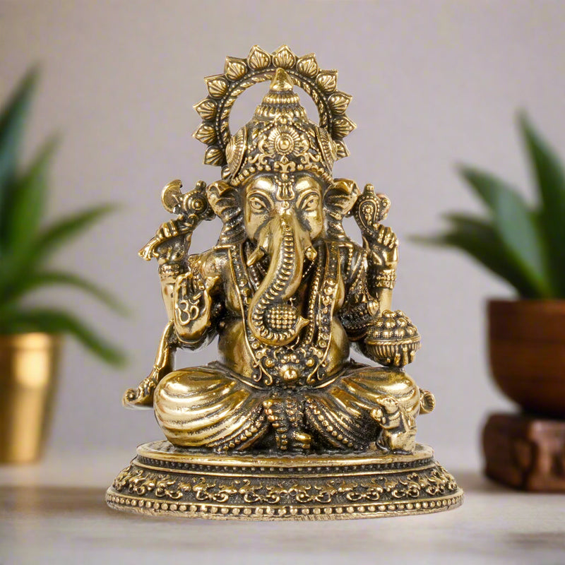 Timeless Blessings: Handcrafted Bronze Ganesha Idol
