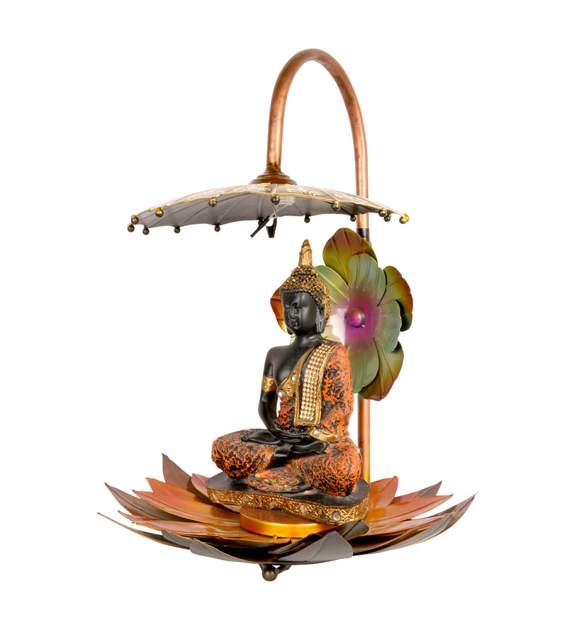 Buddha Figurine with Lotus Base – Tranquil Metal Sculpture