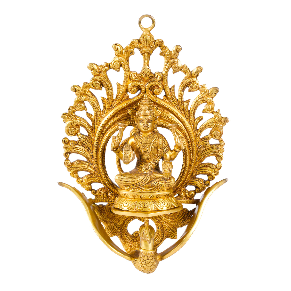 Auspicious Abundance: Handcrafted Brass Lakshmi Wall Hanging