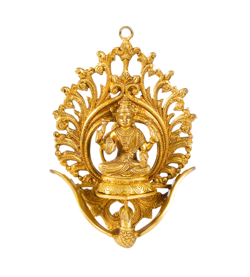 Auspicious Abundance: Handcrafted Brass Lakshmi Wall Hanging
