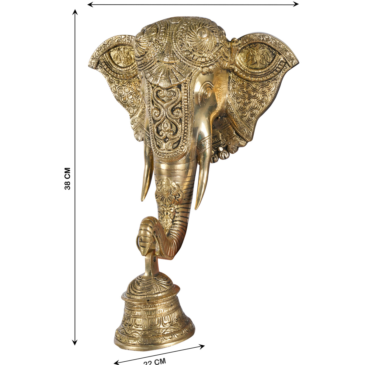 Brass Elephant Head Hanging Bell – A Statement of Grandeur