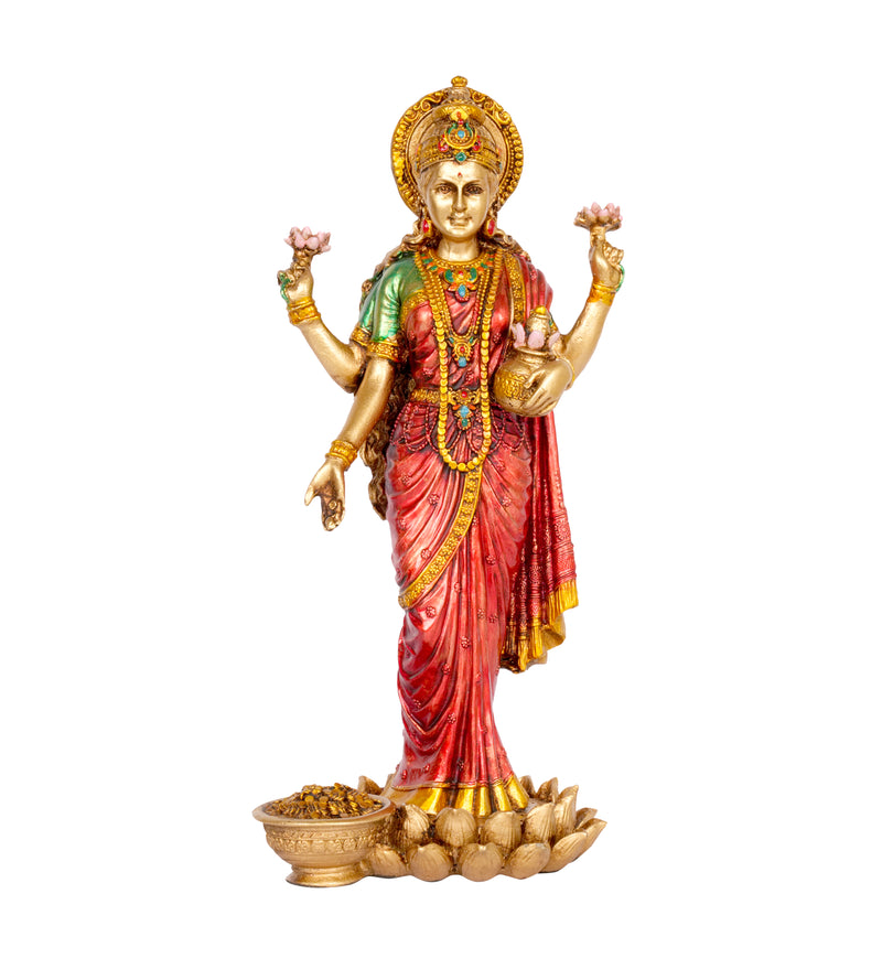 Divine Abundance: Handcrafted Resin Goddess Lakshmi Idol