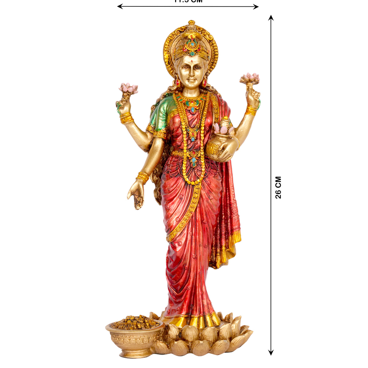 Divine Abundance: Handcrafted Resin Goddess Lakshmi Idol