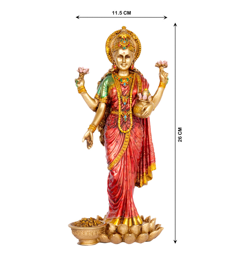 Divine Abundance: Handcrafted Resin Goddess Lakshmi Idol