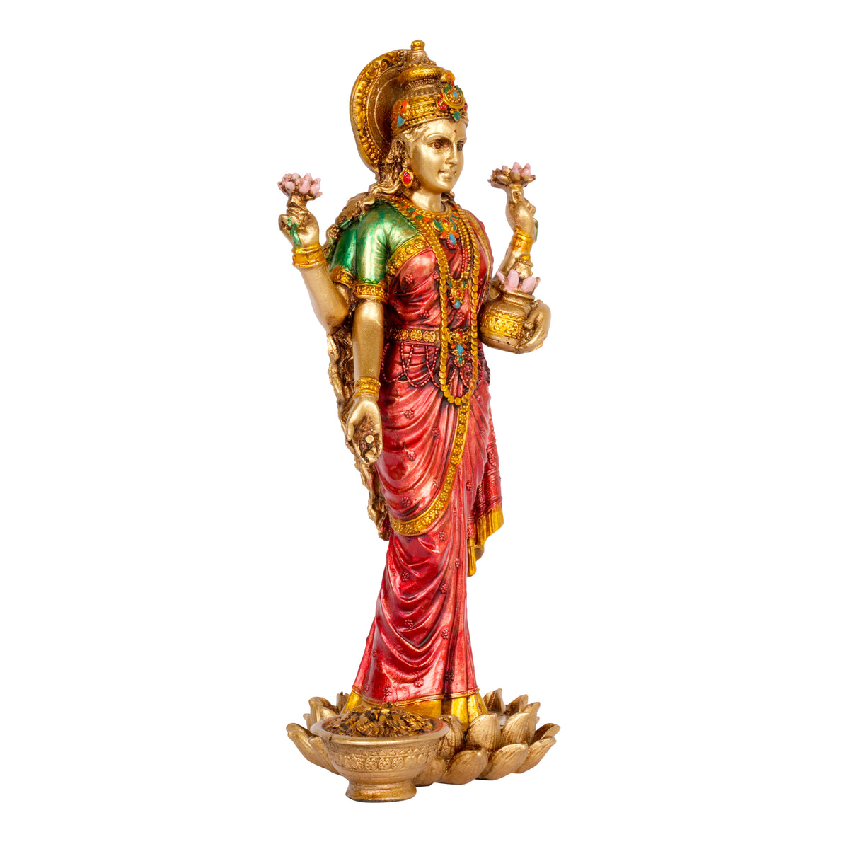 Divine Abundance: Handcrafted Resin Goddess Lakshmi Idol