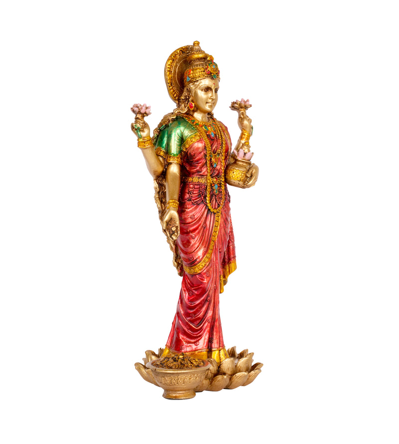 Divine Abundance: Handcrafted Resin Goddess Lakshmi Idol