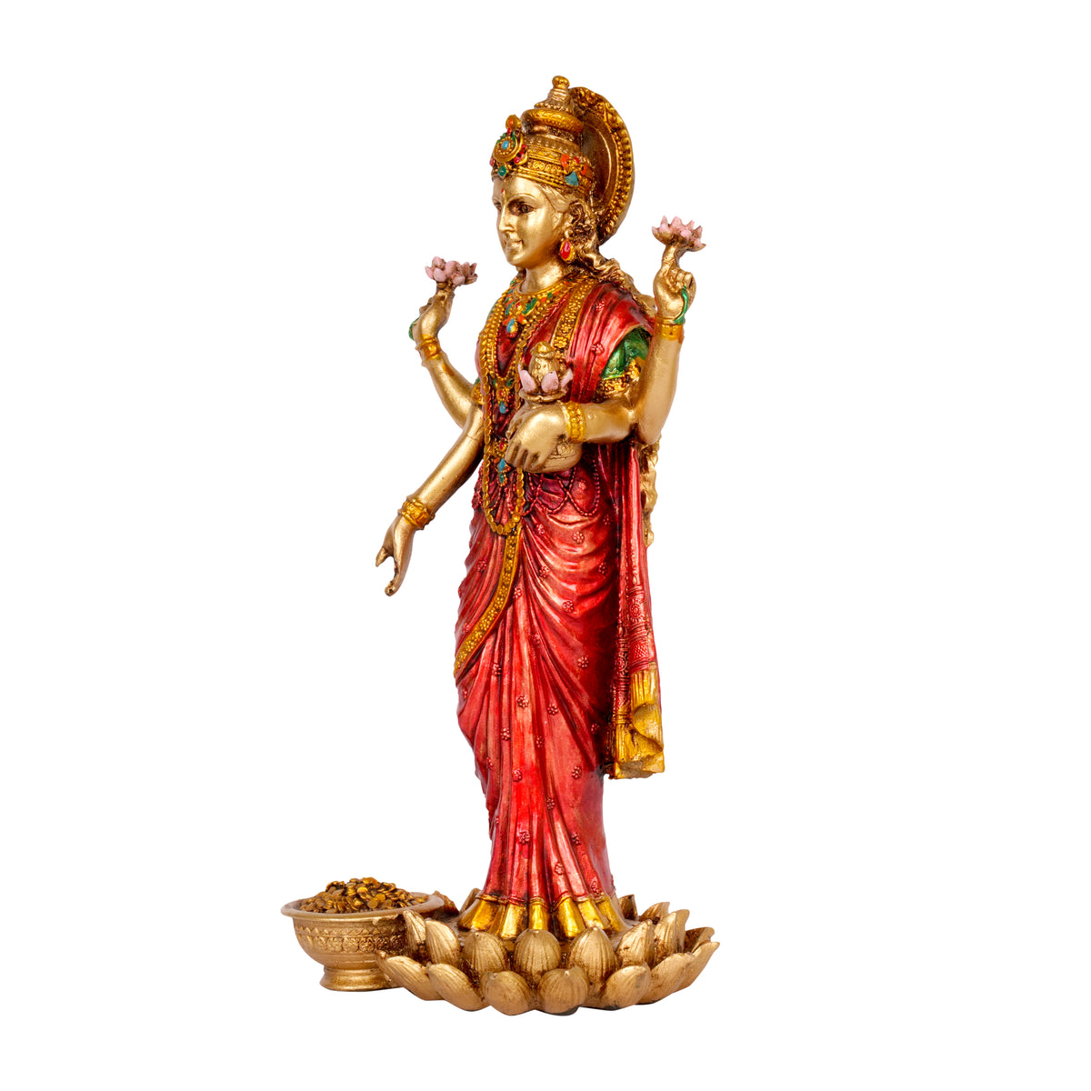 Divine Abundance: Handcrafted Resin Goddess Lakshmi Idol