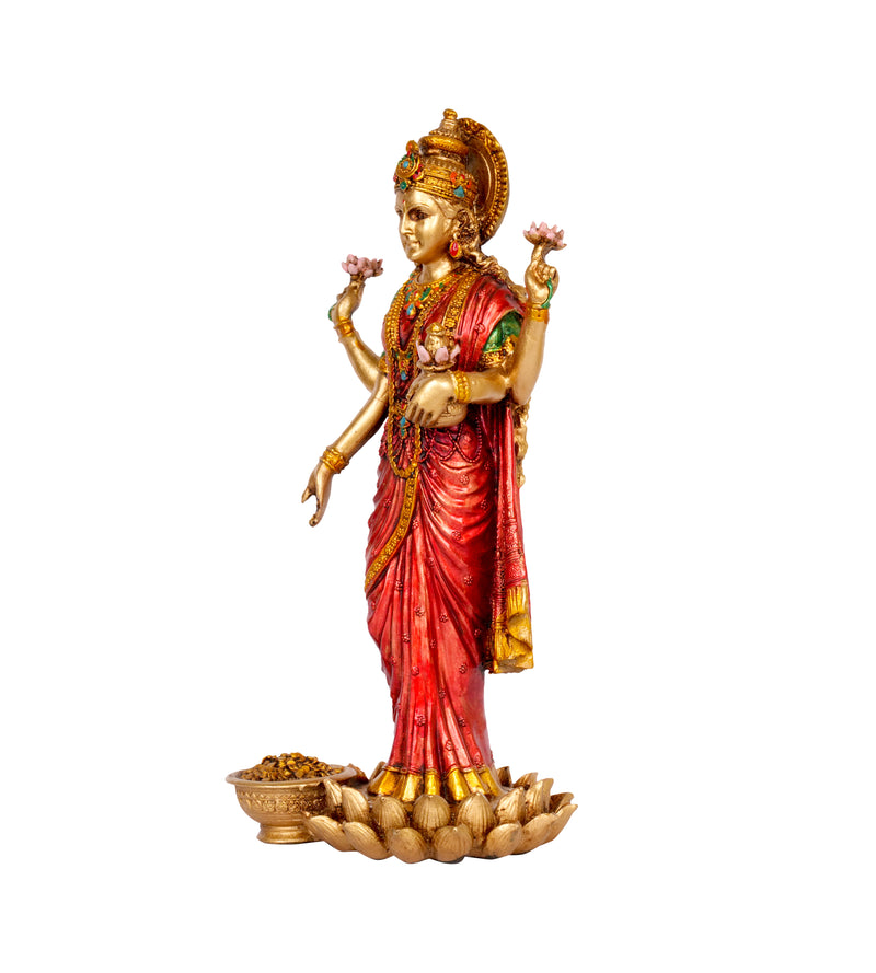 Divine Abundance: Handcrafted Resin Goddess Lakshmi Idol