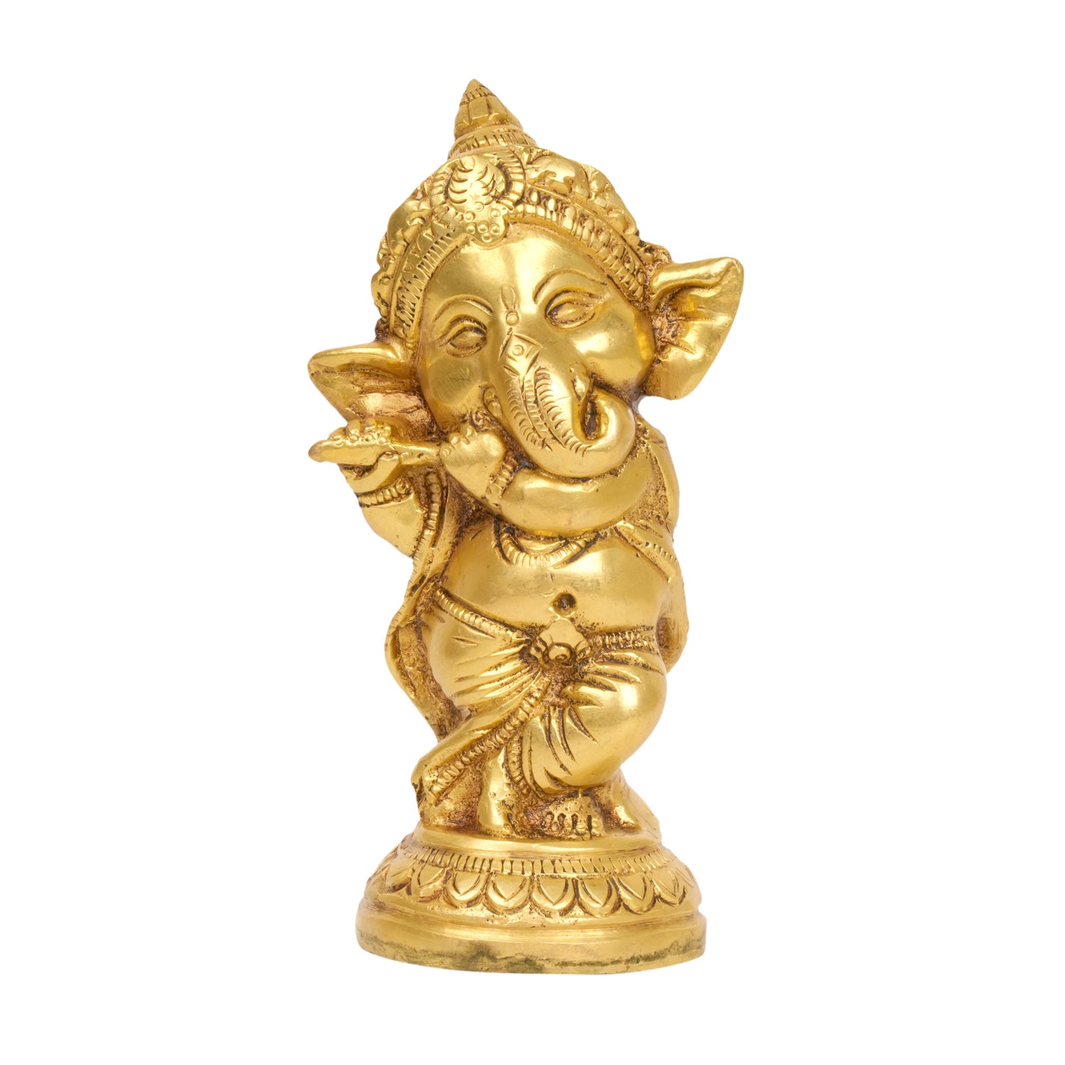 Joyful Wisdom: Handcrafted Brass Bal Ganesha Idol