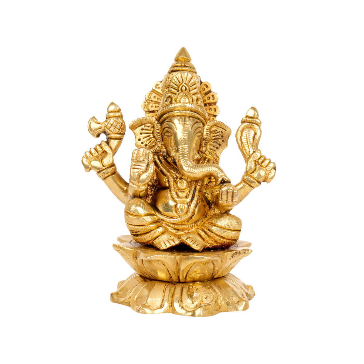 Path of Purity: Handcrafted Bronze Ganesha on Lotus