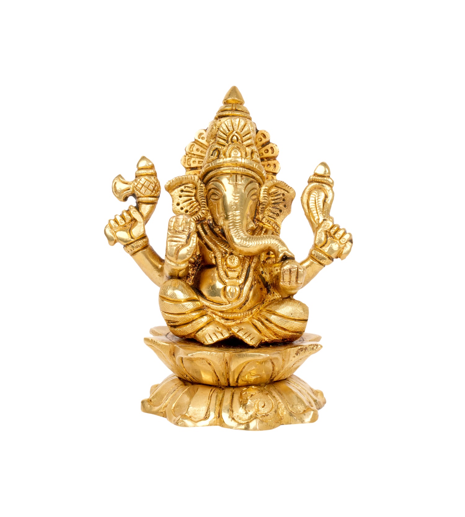 Path of Purity: Handcrafted Bronze Ganesha on Lotus