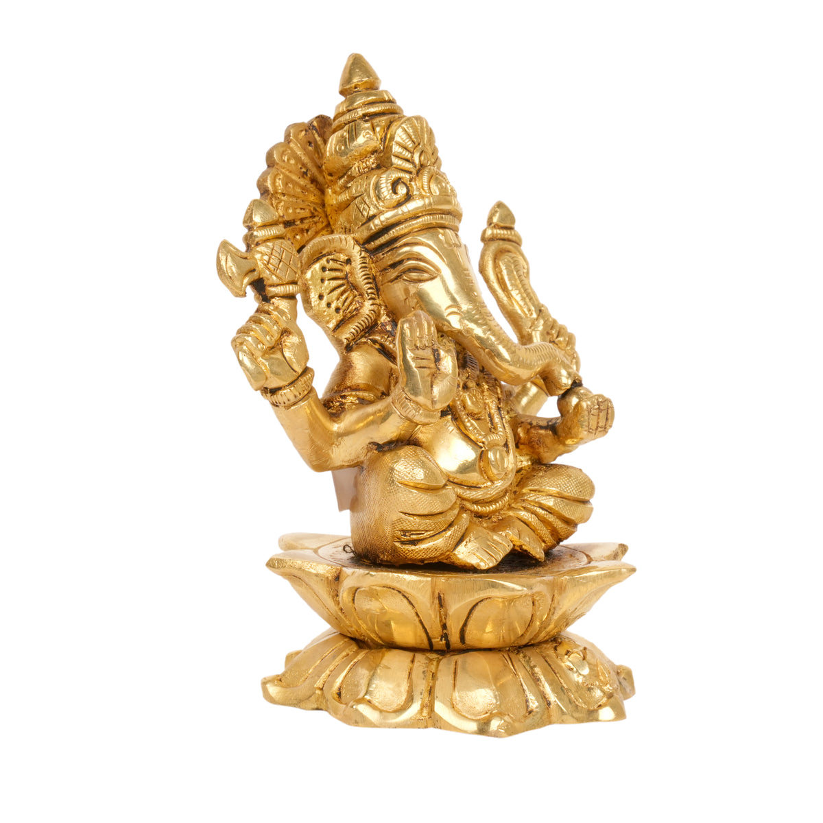 Path of Purity: Handcrafted Bronze Ganesha on Lotus