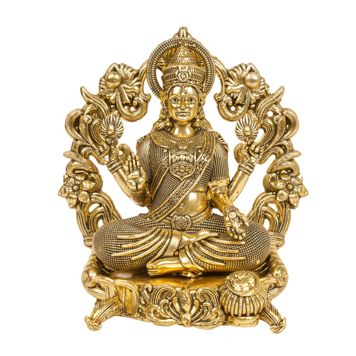 Goddess of Fortune: Handcrafted Brass Lakshmi Idol