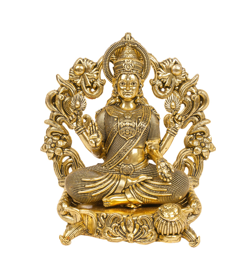 Goddess of Fortune: Handcrafted Brass Lakshmi Idol