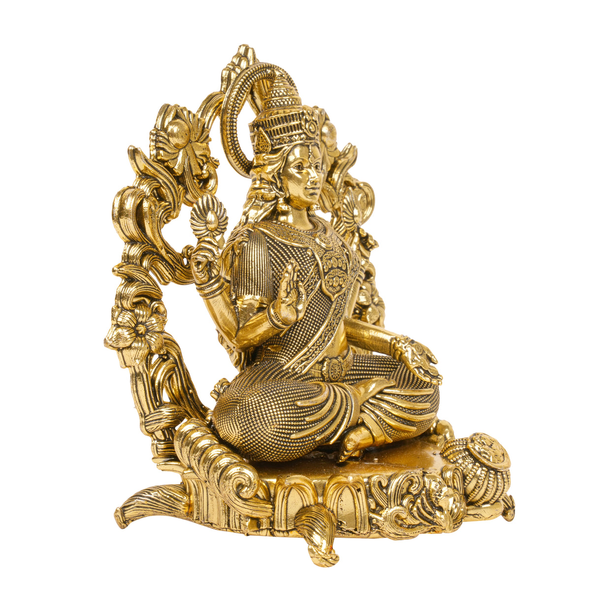 Goddess of Fortune: Handcrafted Brass Lakshmi Idol