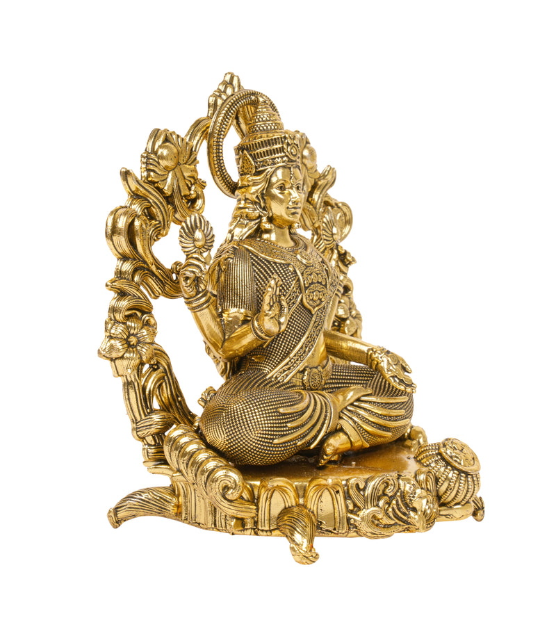 Goddess of Fortune: Handcrafted Brass Lakshmi Idol