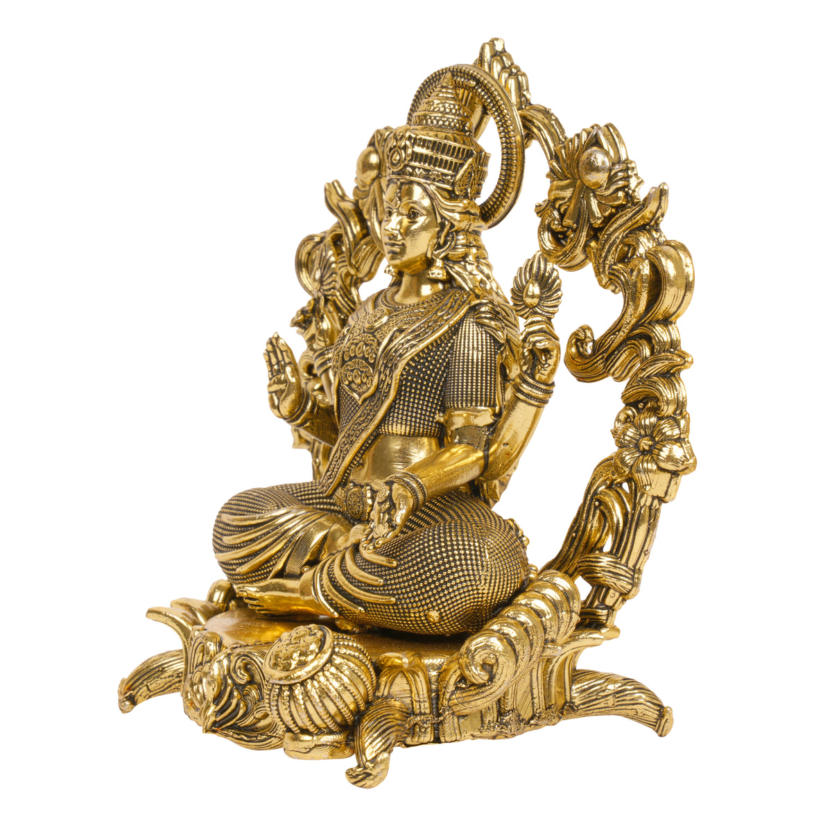 Goddess of Fortune: Handcrafted Brass Lakshmi Idol