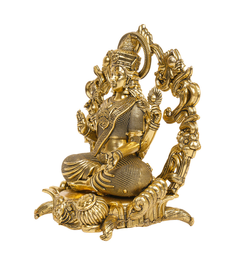 Goddess of Fortune: Handcrafted Brass Lakshmi Idol