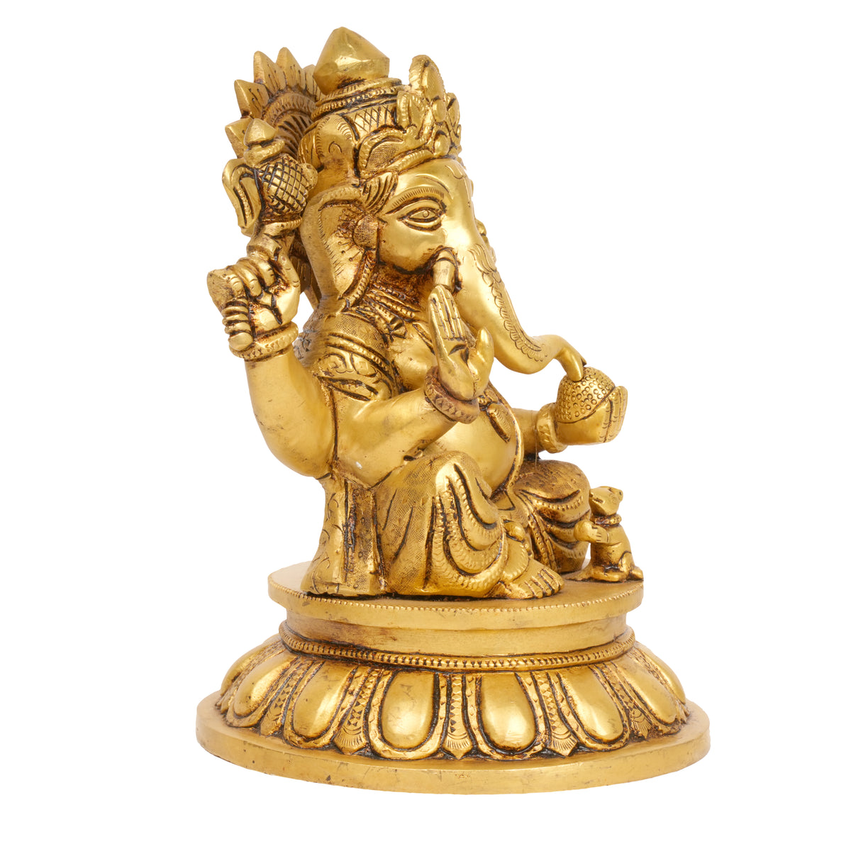 Path to Prosperity: Bronze Ganesha Idol on Lotus Base