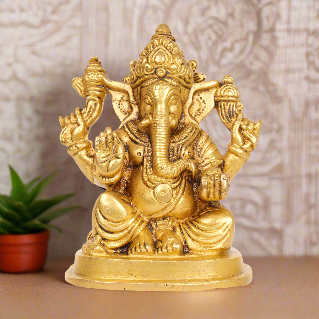 Divine Blessings: Bronze Lord Ganesha Idol