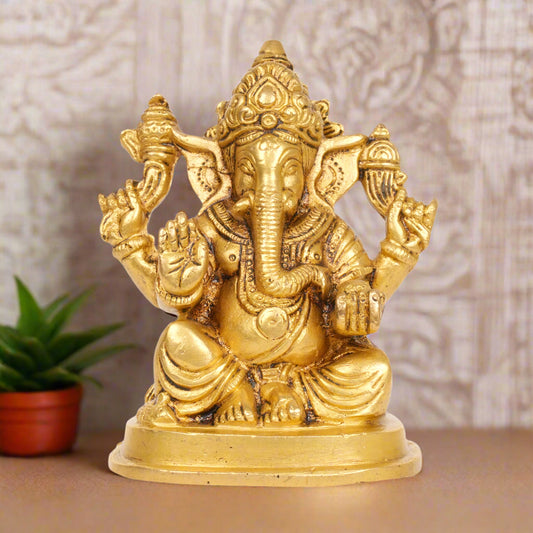 Divine Blessings: Bronze Lord Ganesha Idol